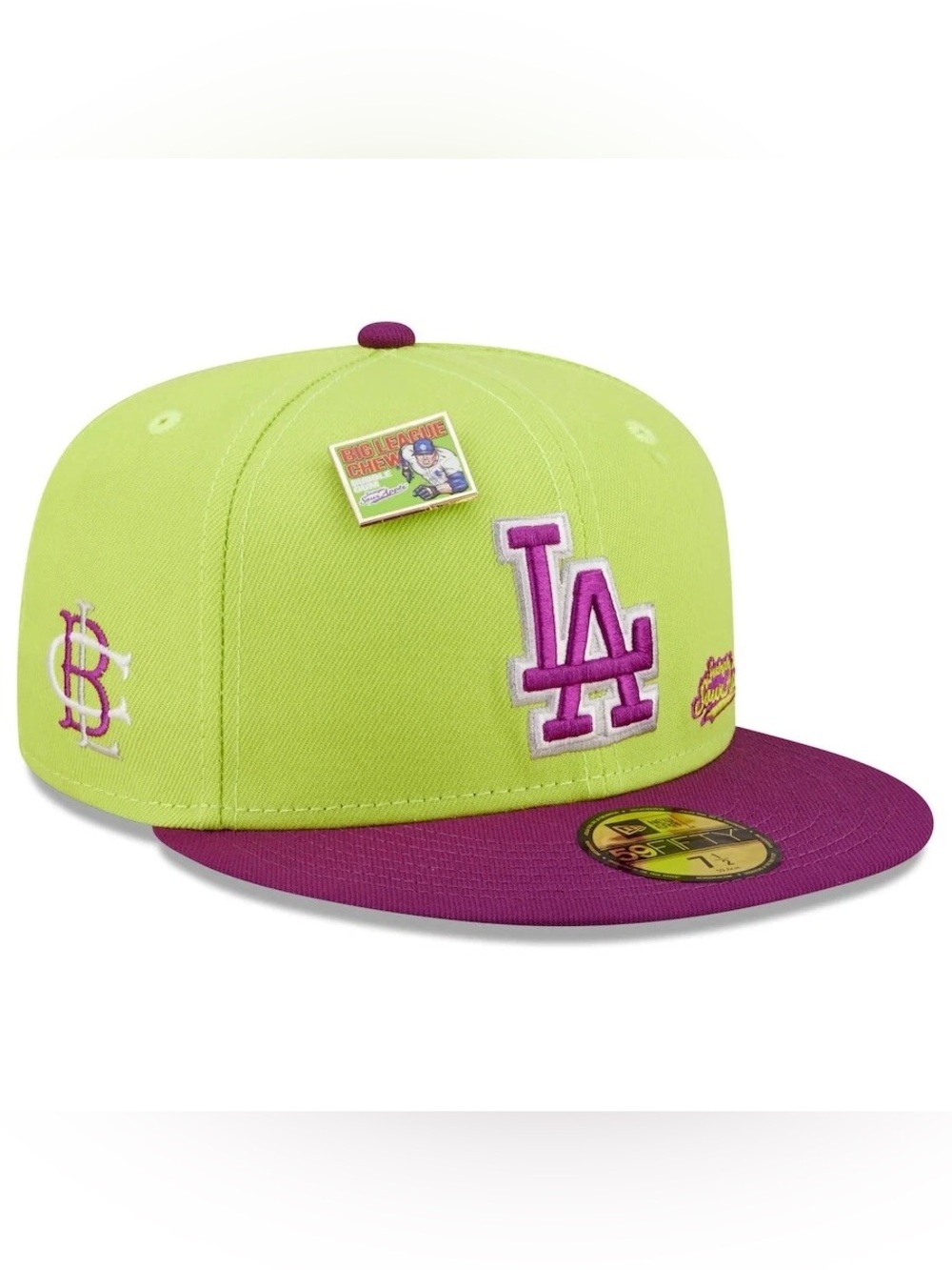 Los Angeles Dodgers MLB X Big League Chew Sour Apple 59FIFTY Fitted 7 7/8 NWT